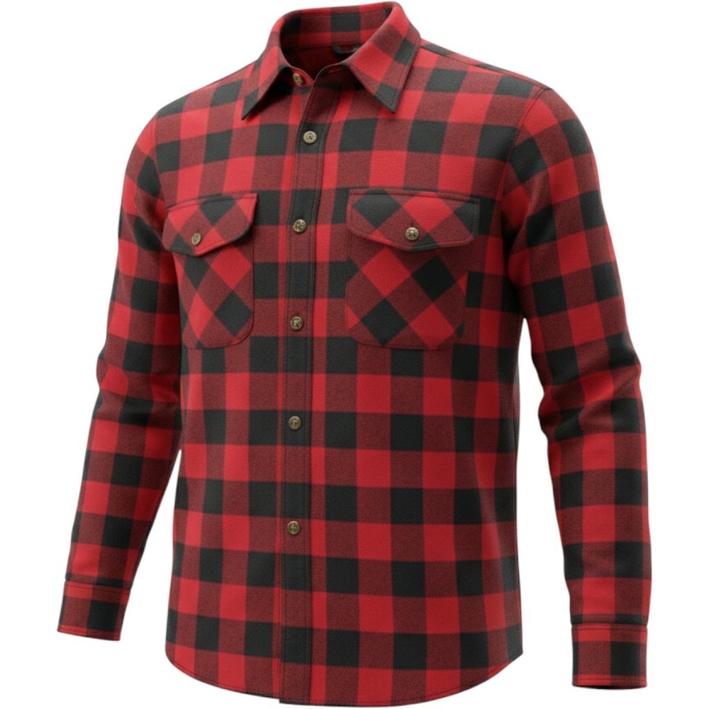 Enro Mens Vintage Wool Buffalo Plaid Flannel Shirt Red Black XL Button Down